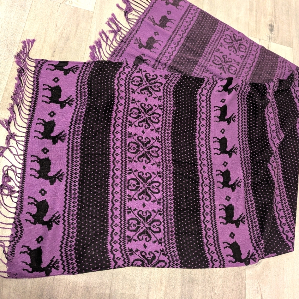 3/$20 Pashmina, Silk Blend, Purple